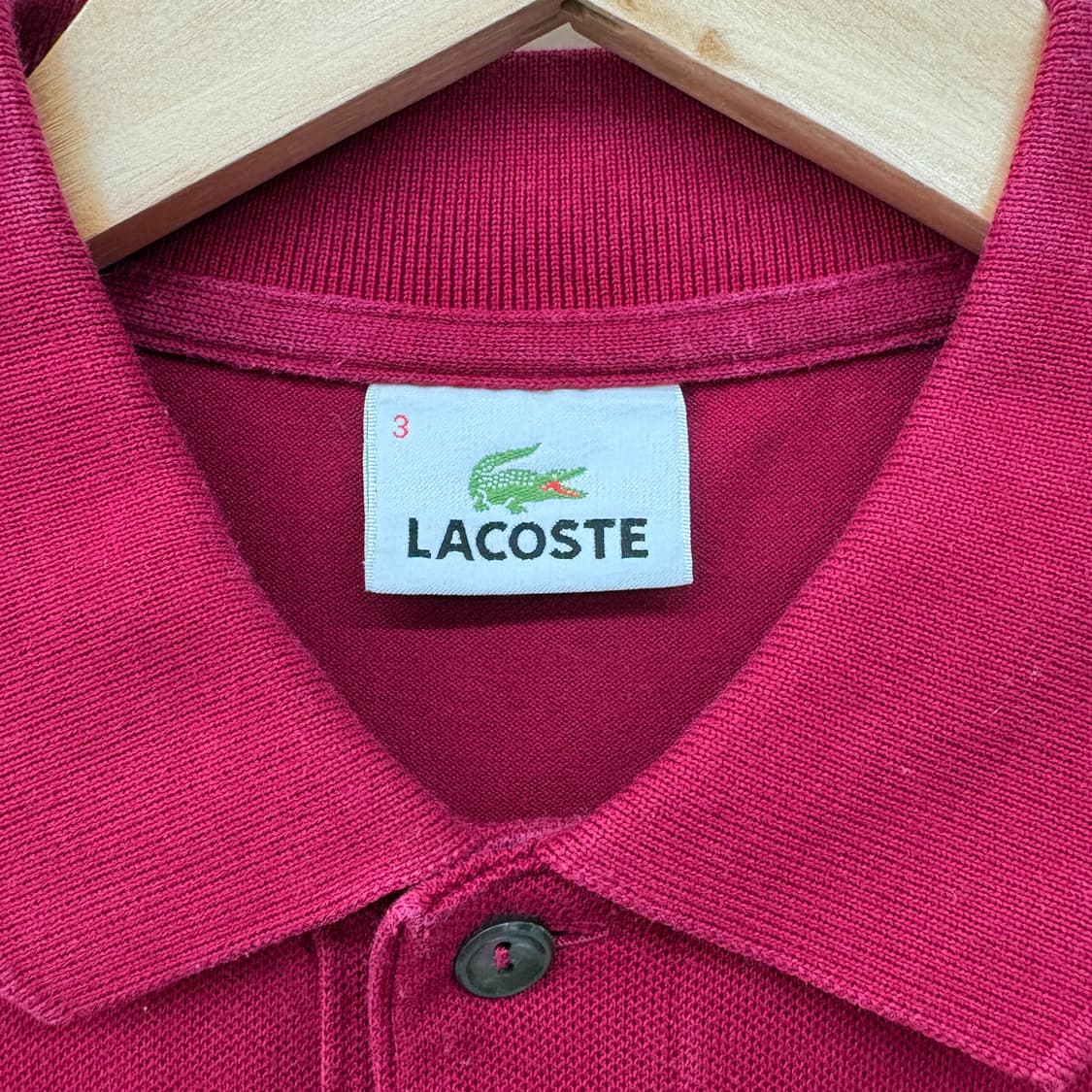 라코스테 반팔 폴로티 버건디 여성 M 상품이미지3