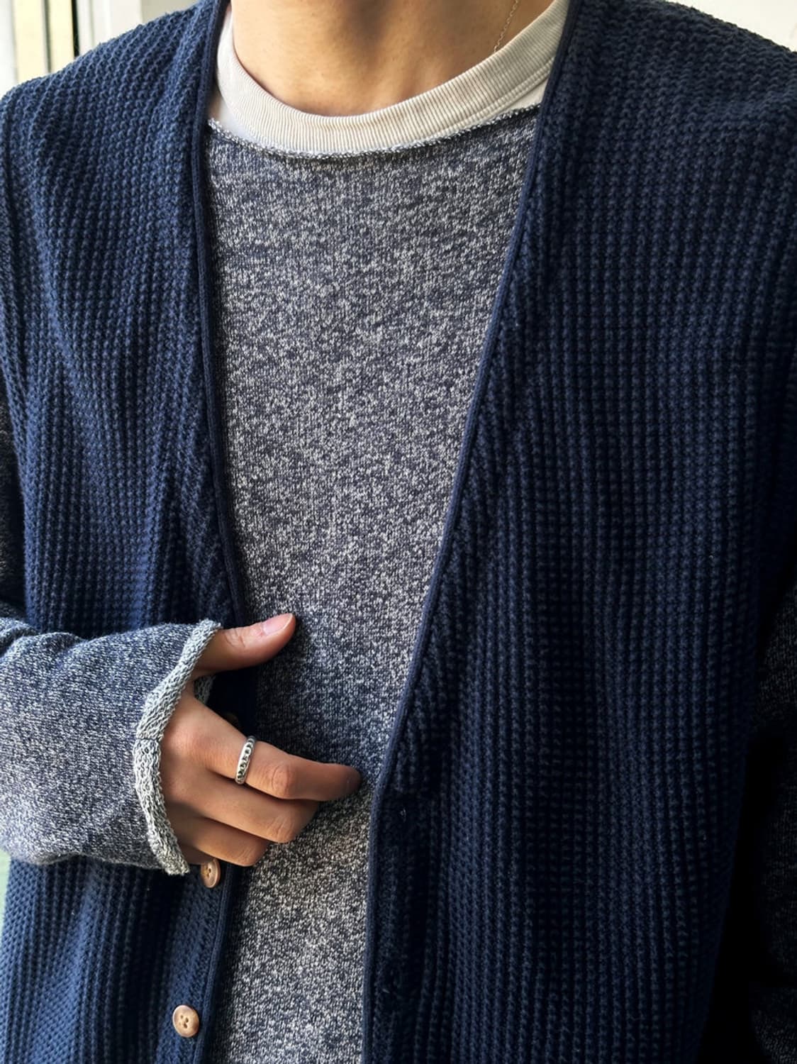 Cotton knitted design vest 상품이미지9