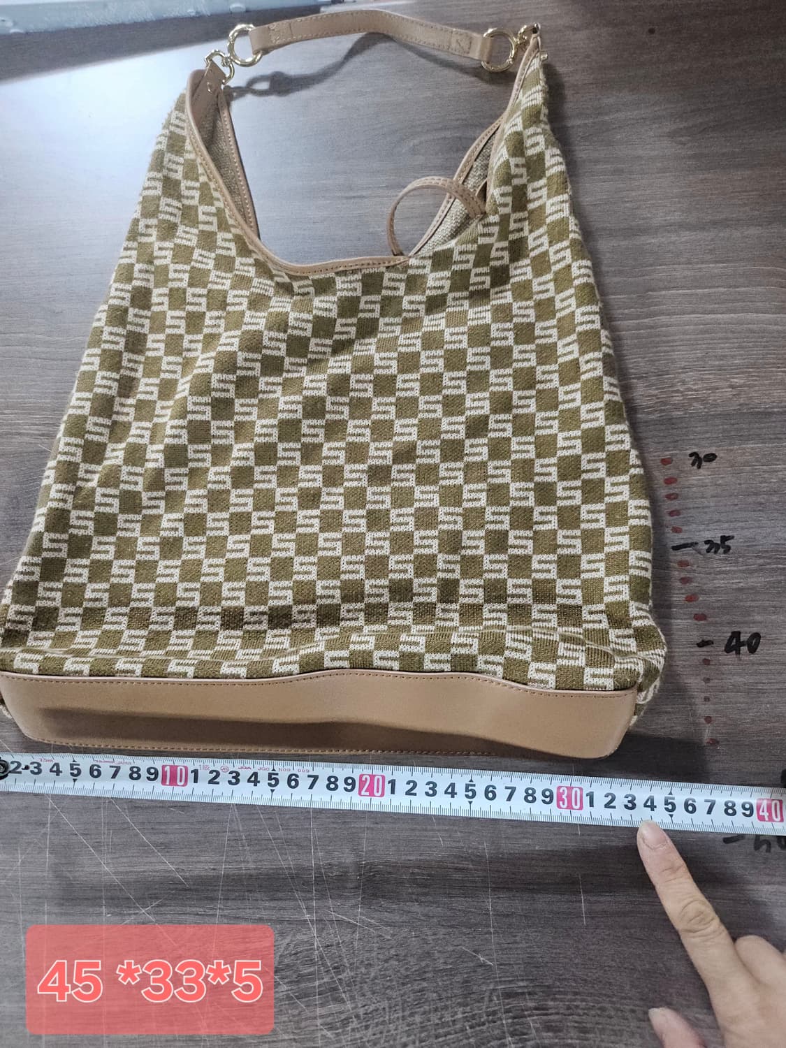 시슬리  패턴 숄더 호보백 브라운 상품이미지6