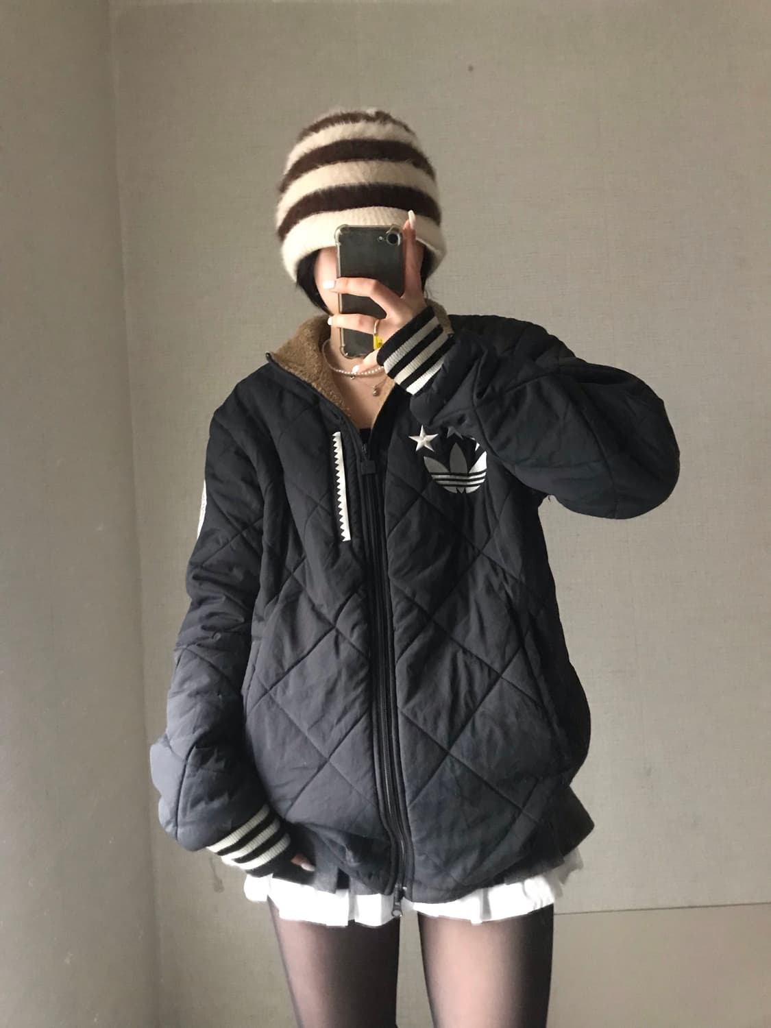 아디다스 블랙 투웨이 패딩 상품이미지5