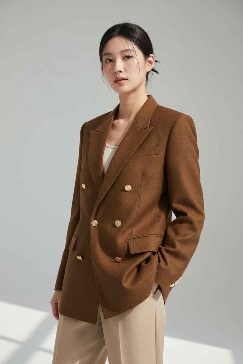 버버리 브라운 더블 버튼 자켓 M 상품이미지1