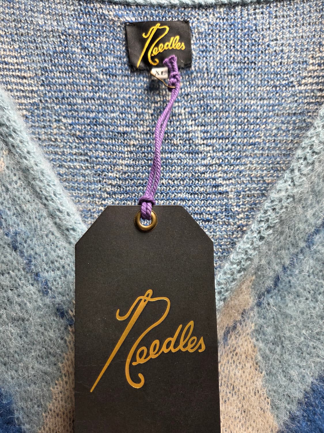 니들스 모헤어 가디건 아가일 블루 XL 새상품 상품이미지2