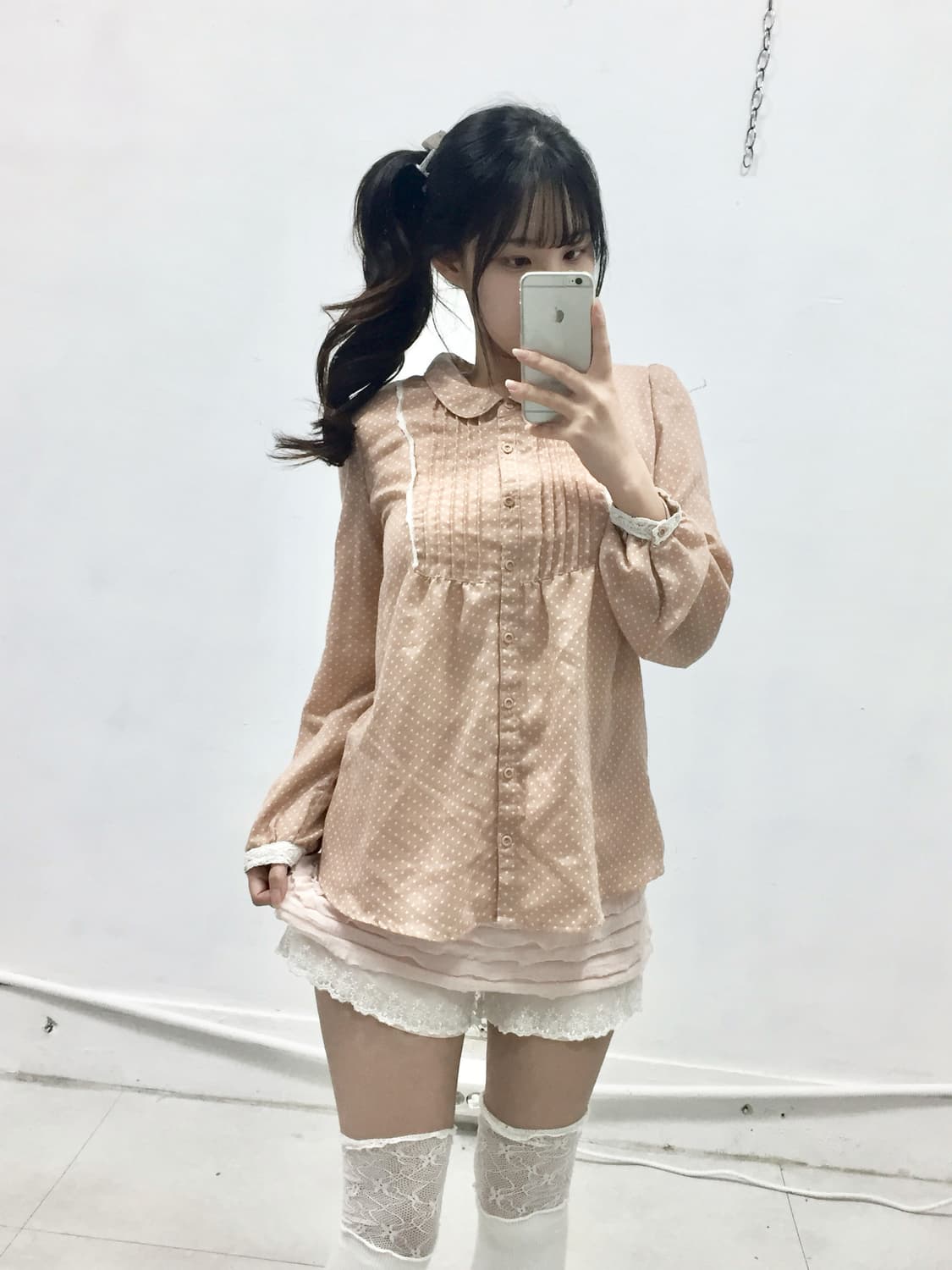 [THE EMPORIUM] 로걀 브라운핑크 도트 블라우스 상품이미지2