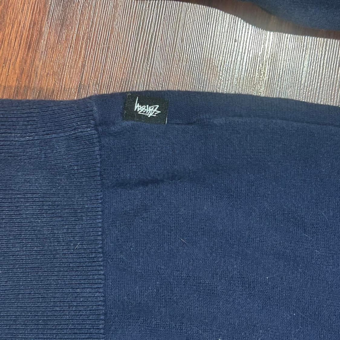 스투시 풀 집 LS 니트 폴로 네이비 상품이미지3