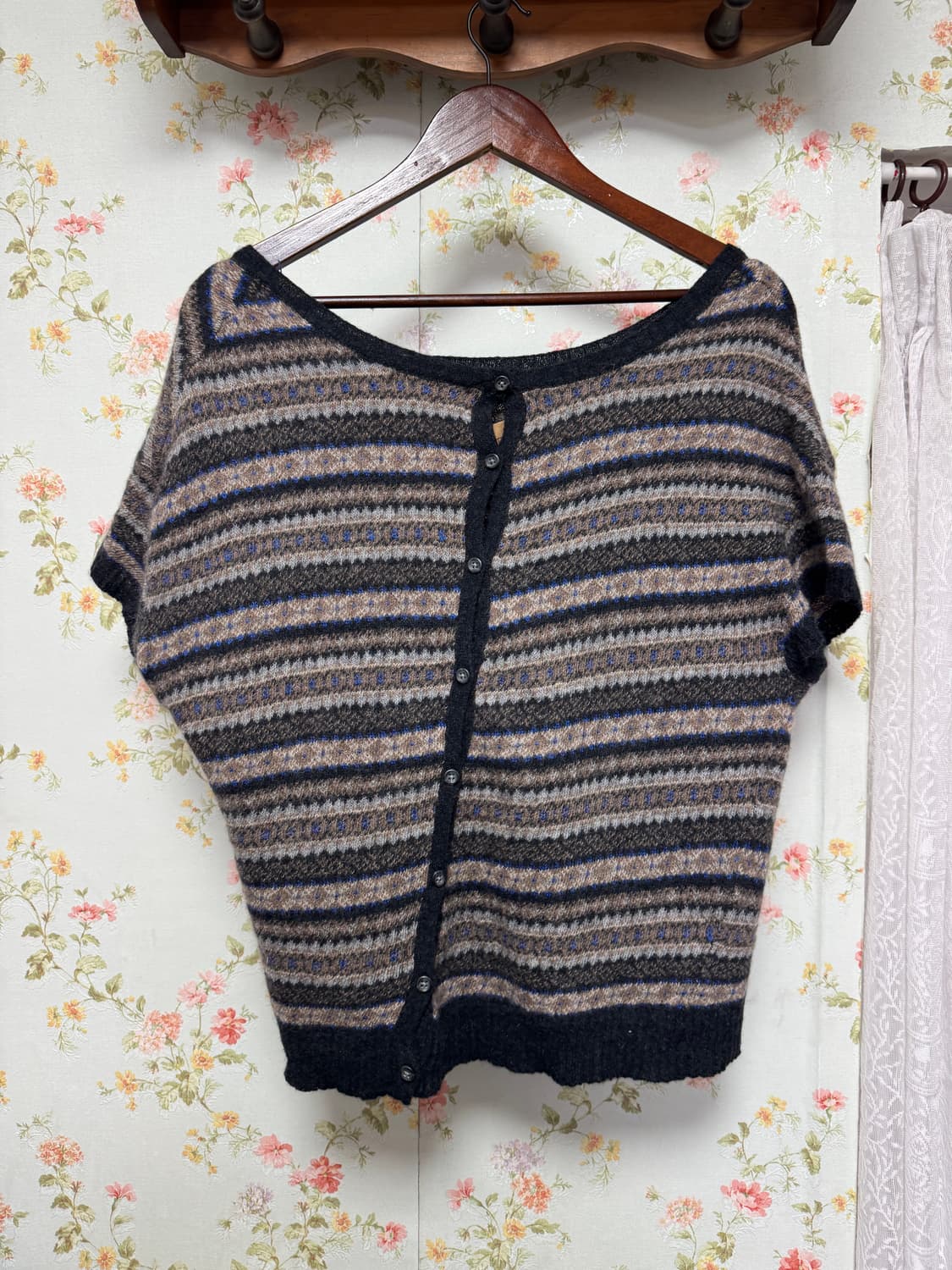 딥 유넥 반팔 니트 상품이미지2