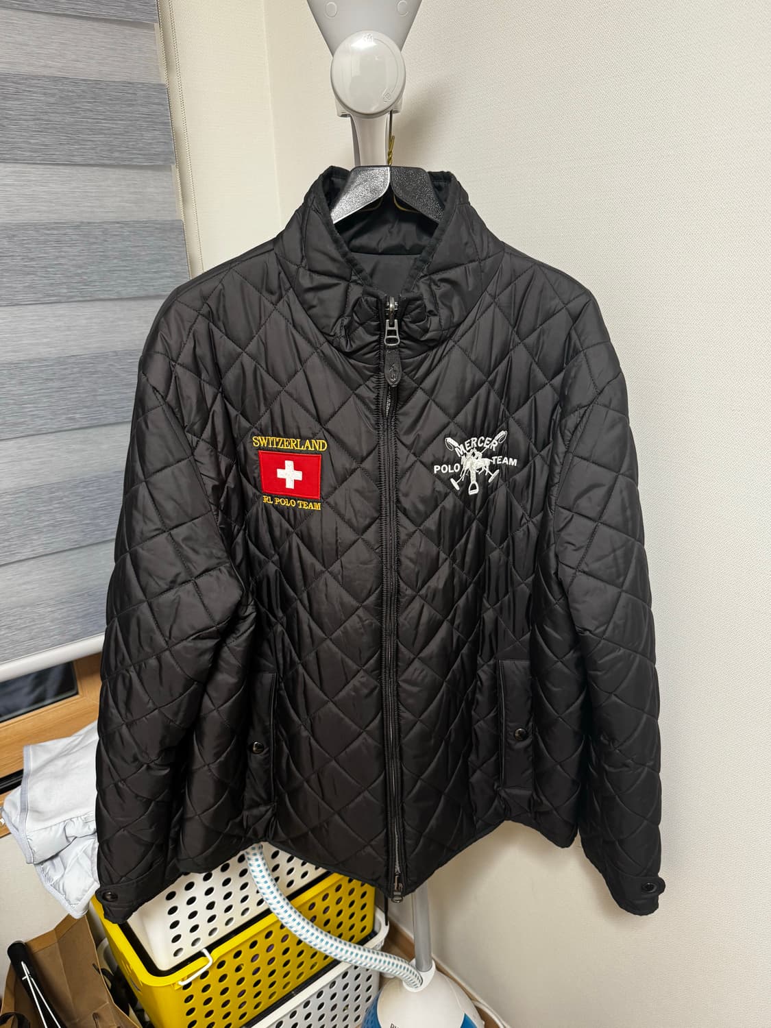 폴로 스위스 패치워크 투웨이 리버시블 폴리쉘 퀼팅 자켓 상품이미지1