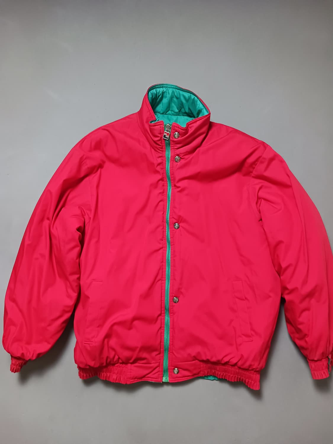  [XL] 빈티지 그린/레드 리버시블 패딩 점퍼 자켓 상품이미지6