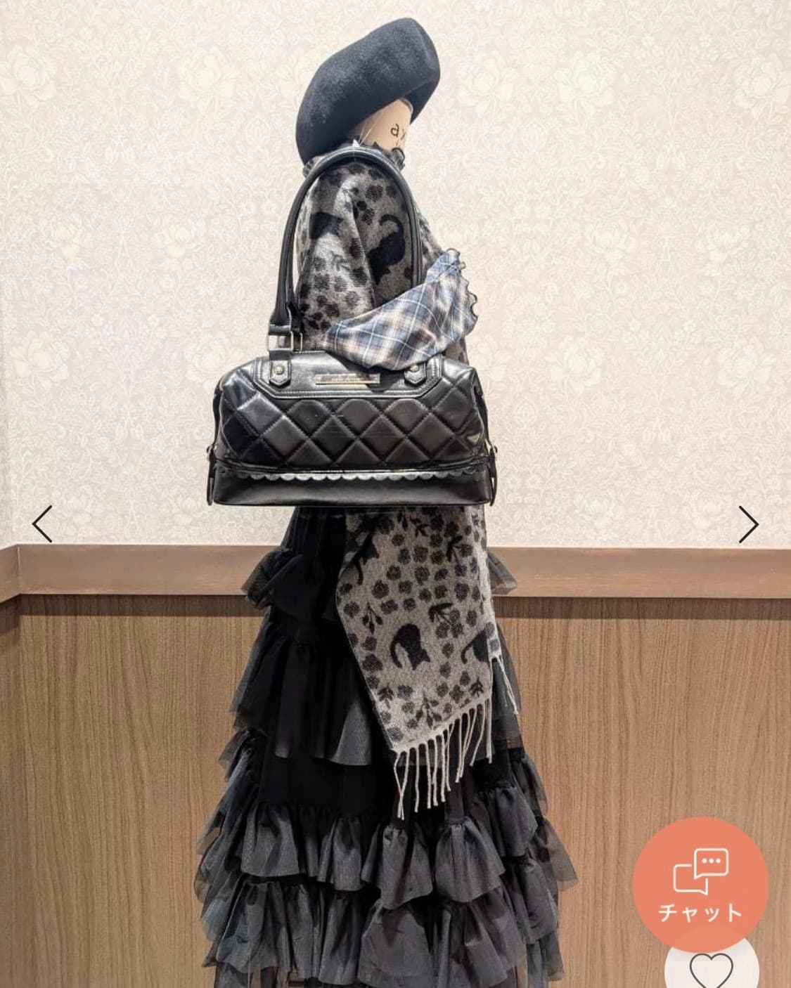 엑시즈팜 퀄팅 디자인 장미 레이스 보스톤백 핸드백 숄더백 블랙 상품이미지9