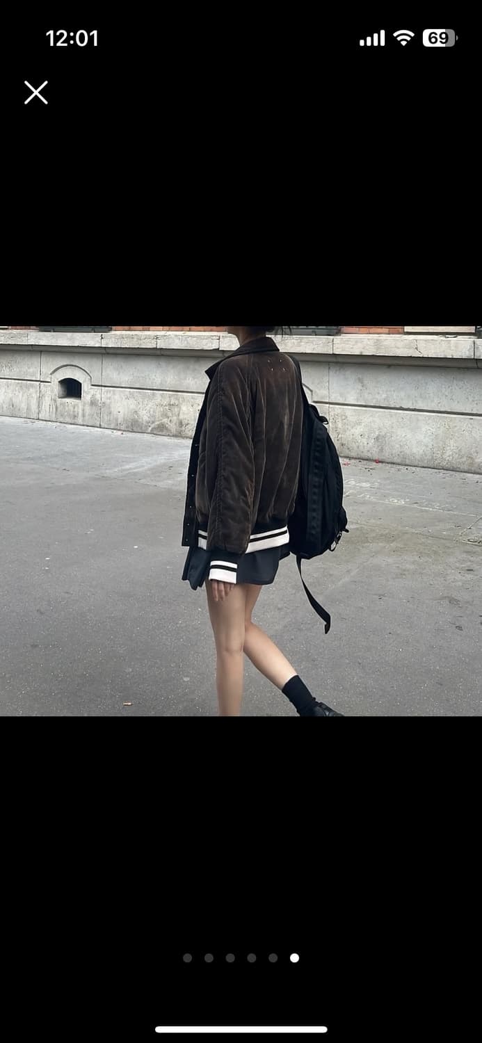 메종 마르지엘라 퀼팅 벨루어 자켓 브라운 상품이미지5