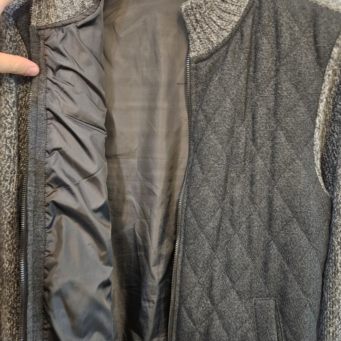 100(L)행텐 퀄팅 니트 집업 자켓 상품이미지5