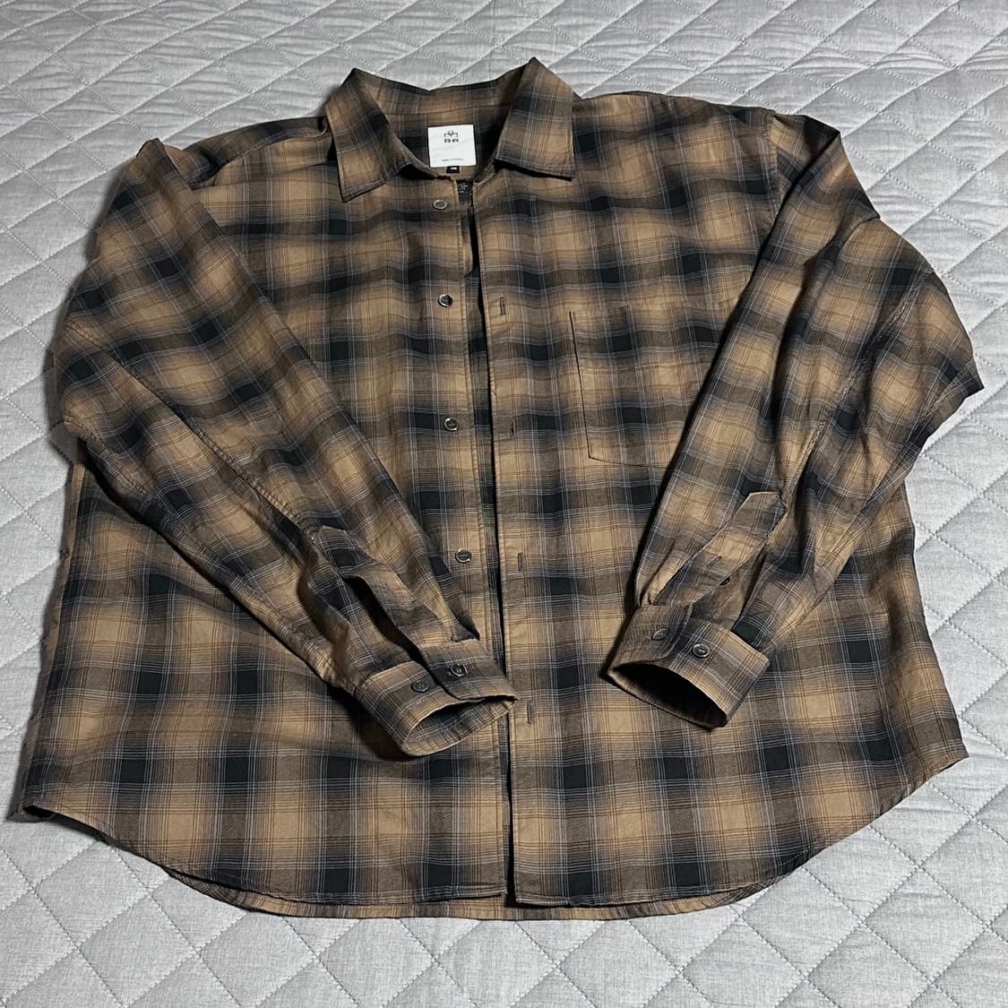 폴리테루 루즈드 체크셔츠 오렌지 블루 3 상품이미지1