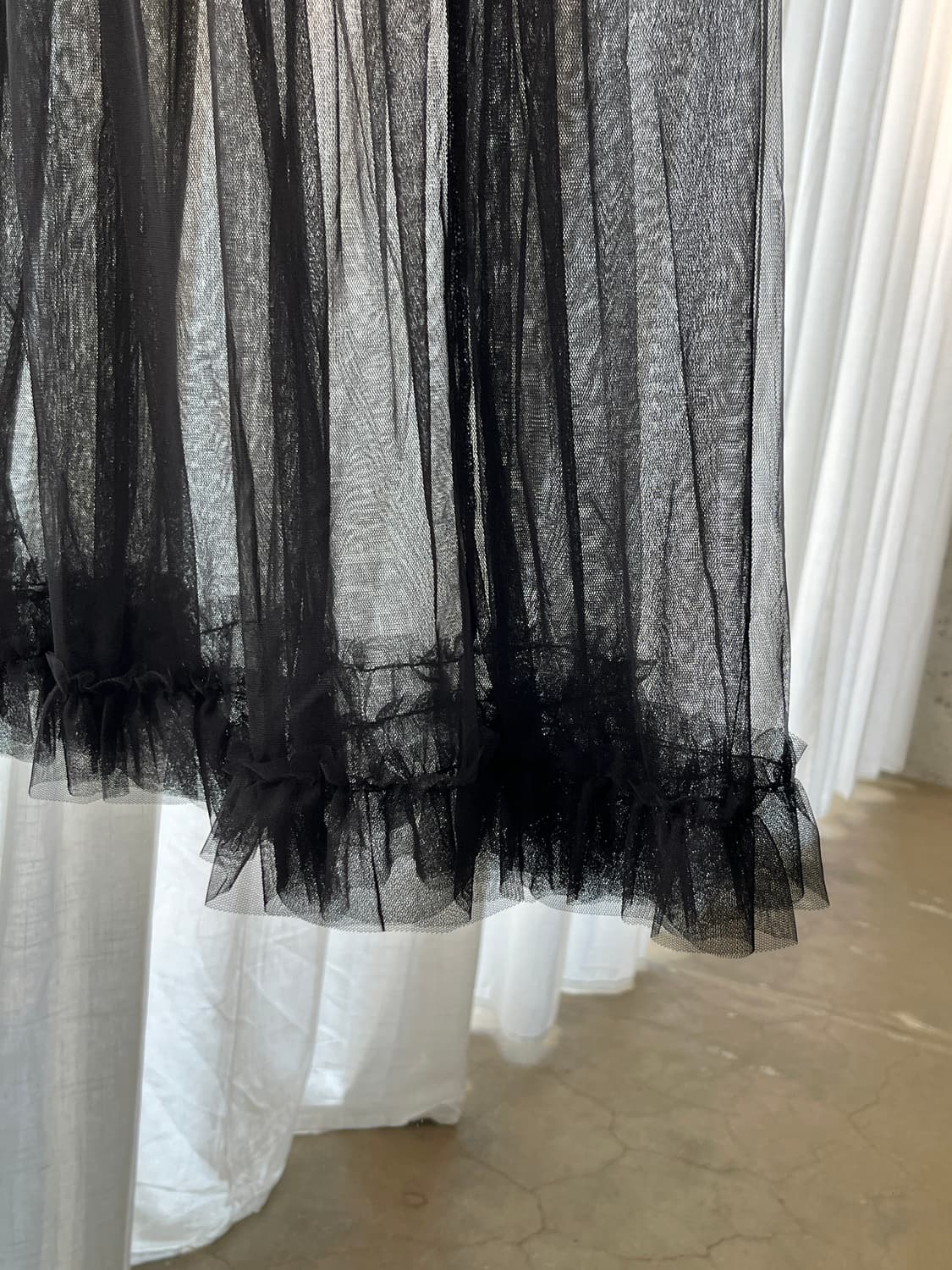 시스루 튤 스커트 블랙 상품이미지8