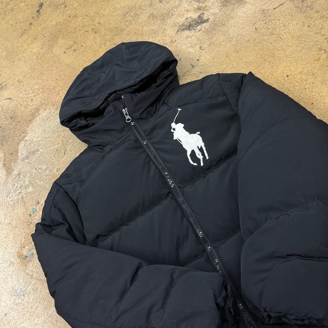 [정품/M] 폴로 랄프로렌 후드 패딩 블랙 b19 상품이미지1