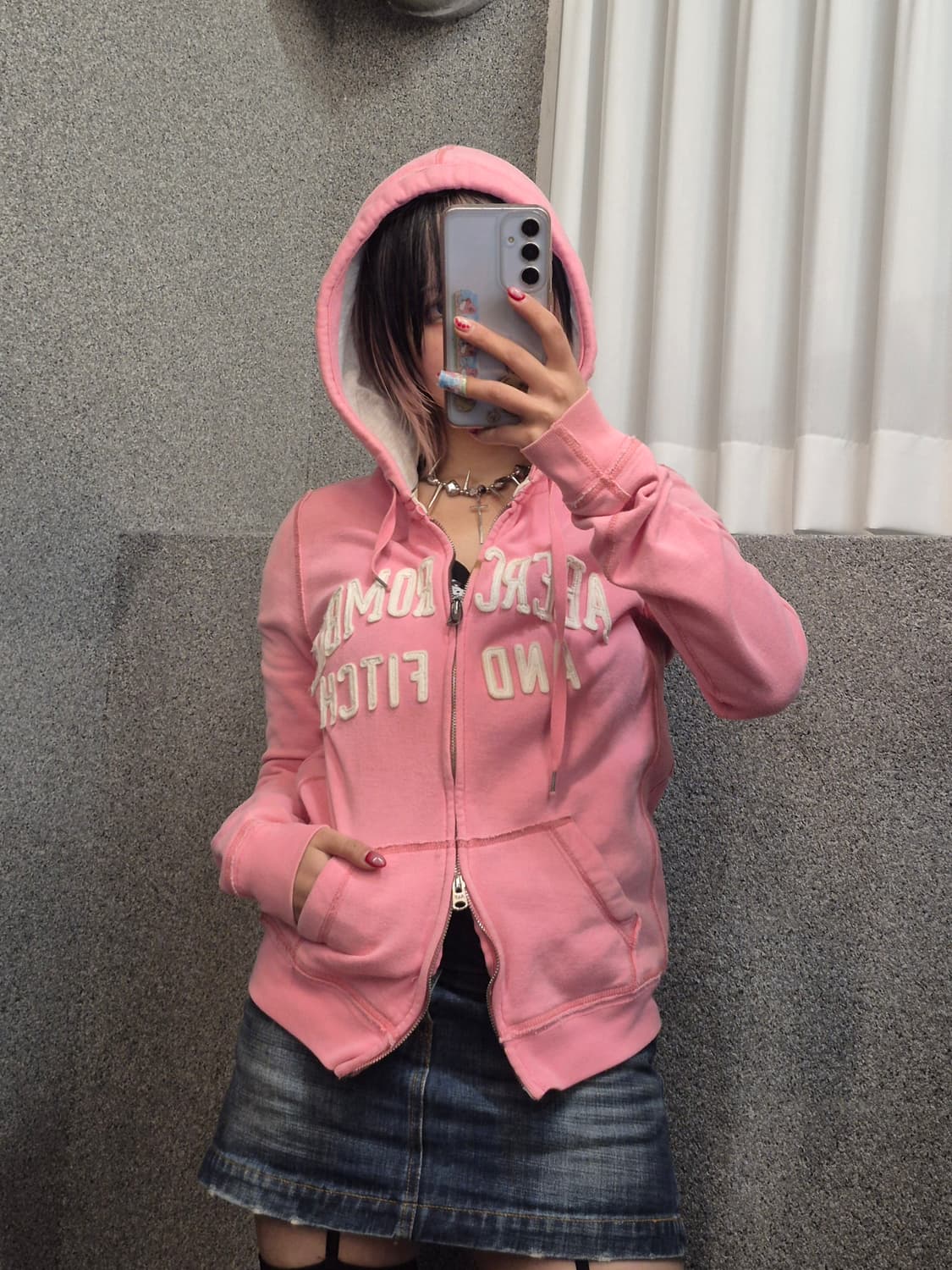 ABERCROMBIE PINK HOODIE ZIPUP  상품이미지1