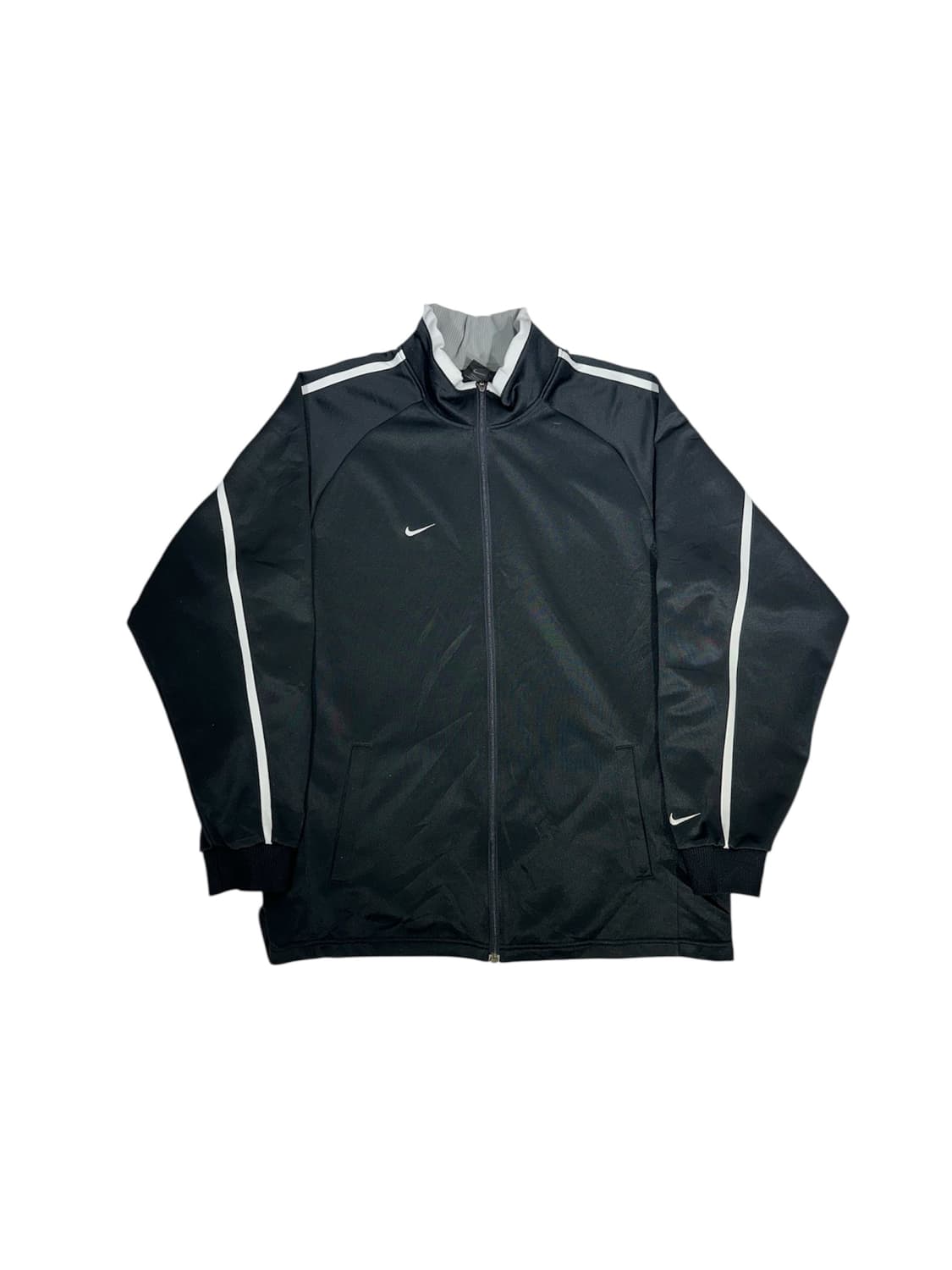 00s 나이키 블랙 화이트 사이드 라인 트랙탑 져지 XL 상품이미지5