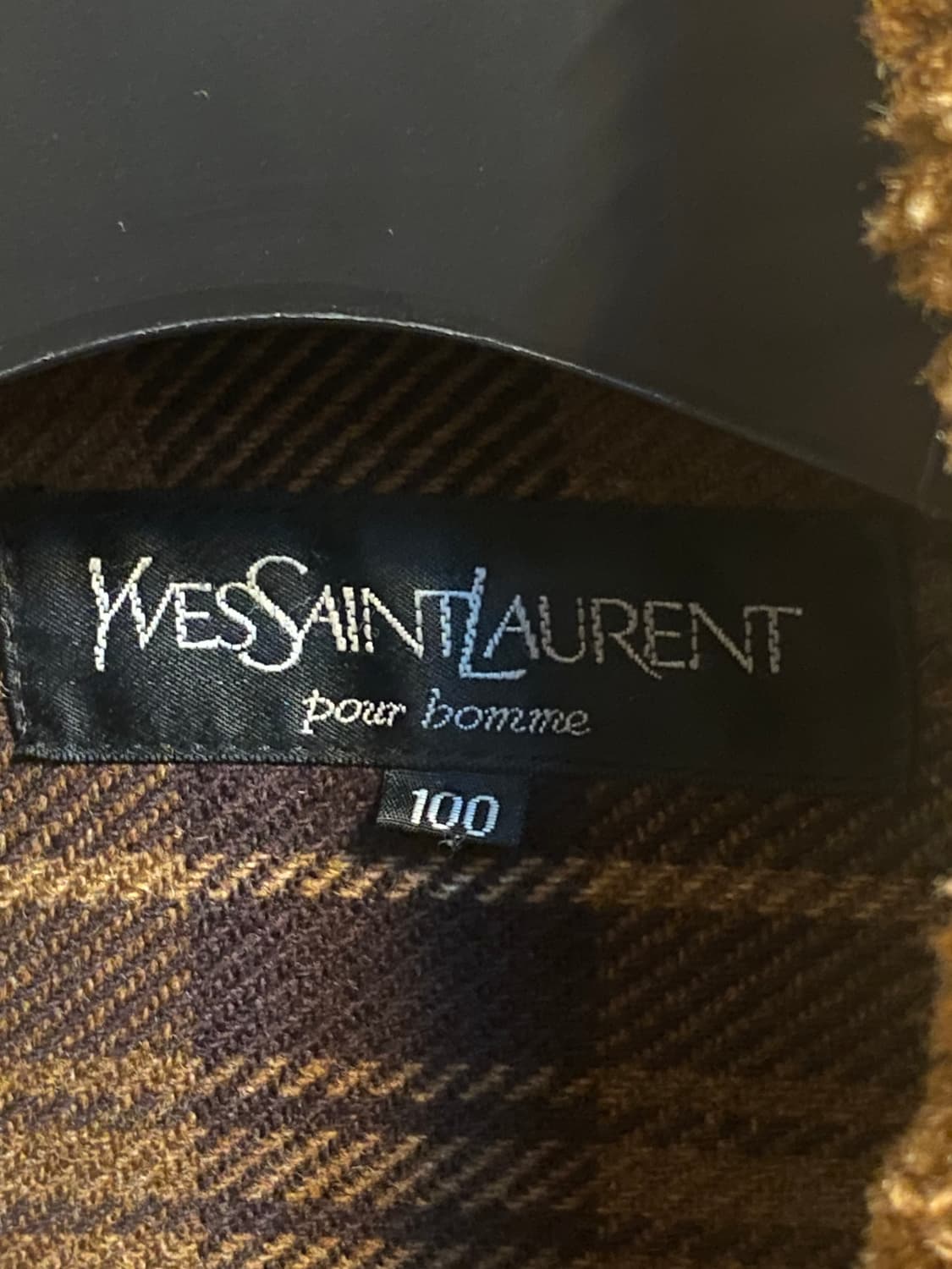 입생로랑 체크 울 카라 코트 상품이미지5