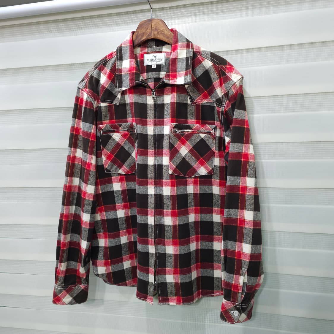 ALPHASOPHY 투웨이 웨스턴 체크집업 셔츠- LL 상품이미지1