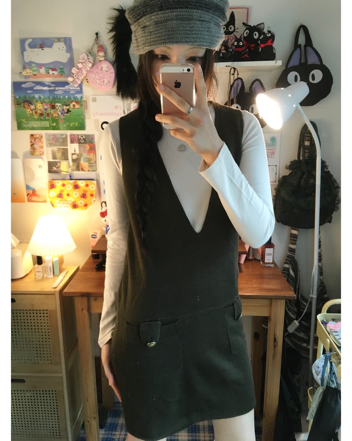 VINTAGE KNIT MINI DRESS BROWN 상품이미지2