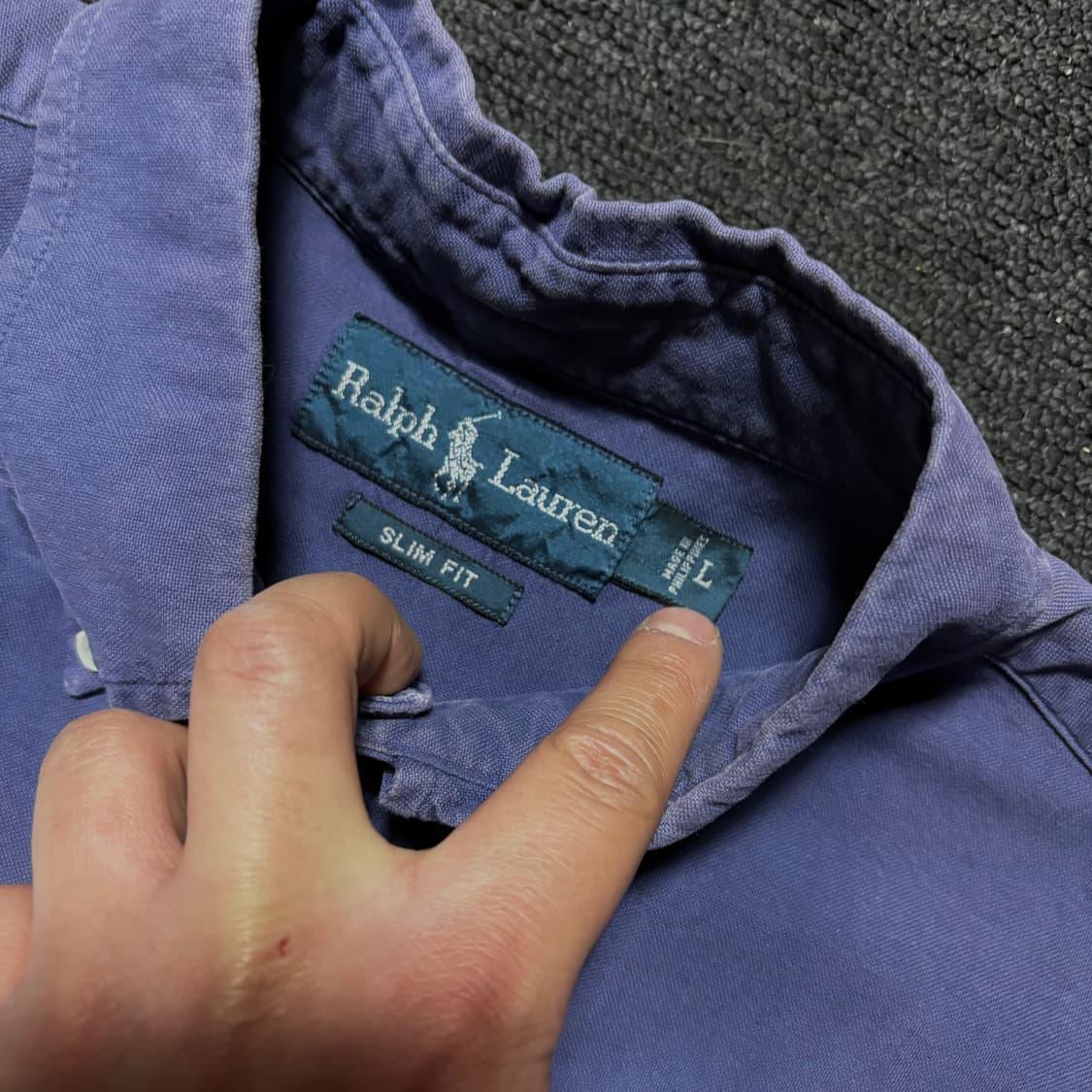 폴로랄프로렌 퍼플 슬림핏 셔츠 L 상품이미지5