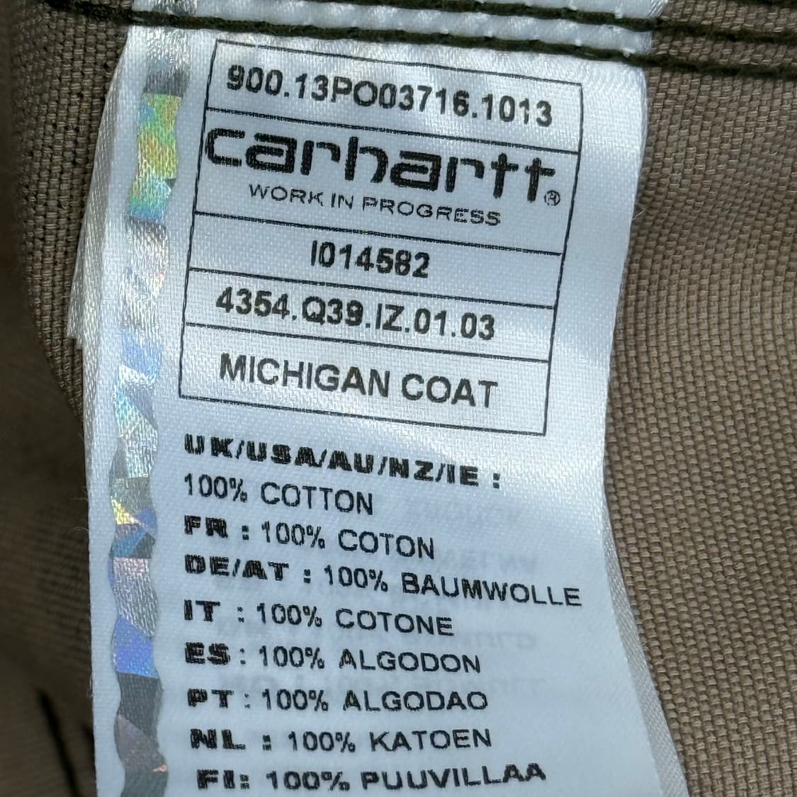 L 칼하트 WIP 카모 패턴 밀리터리 워크 자켓  상품이미지5