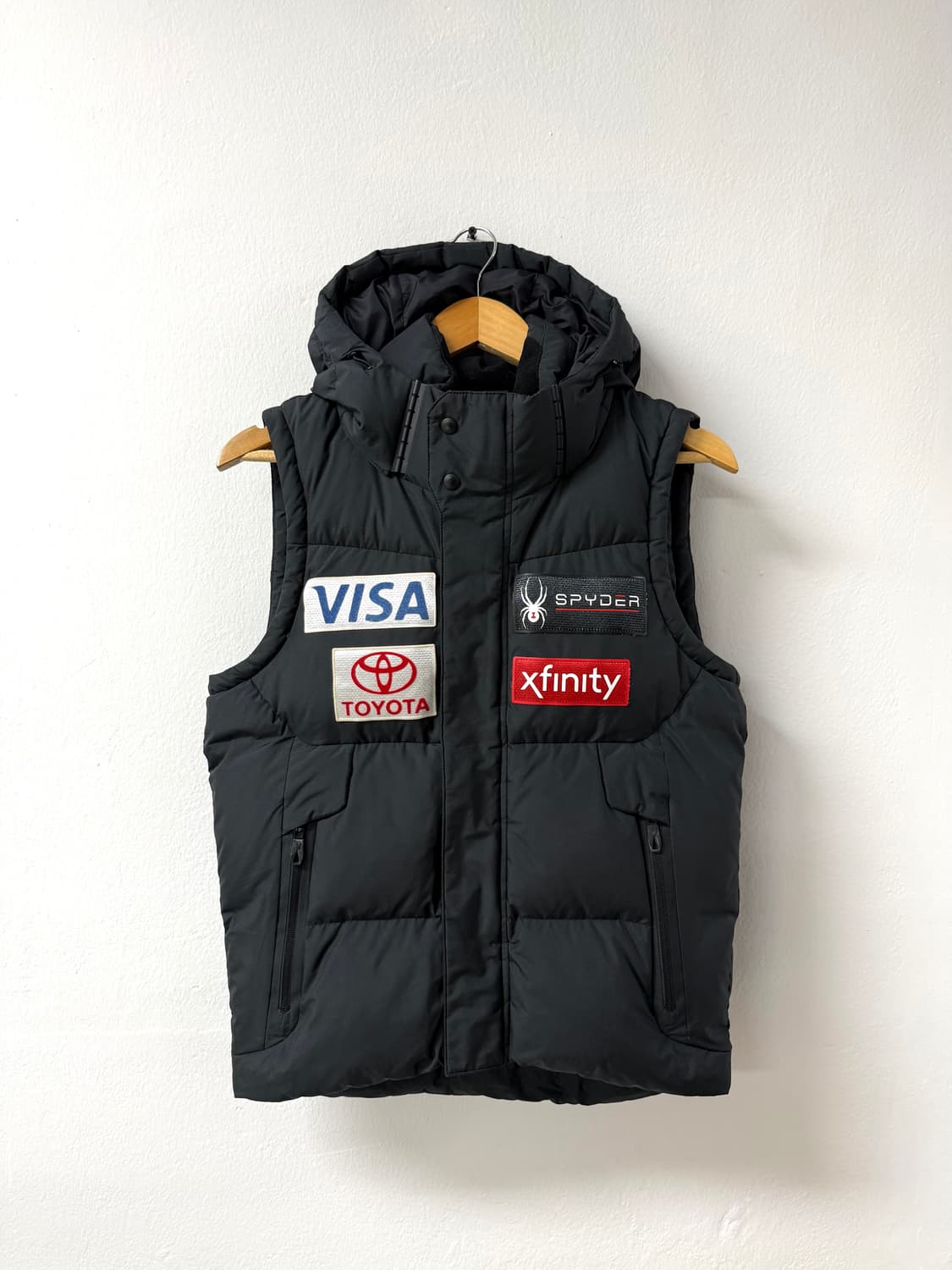 90 S사이즈 스파이더 스키팀 블랙 패딩조끼 상품이미지1