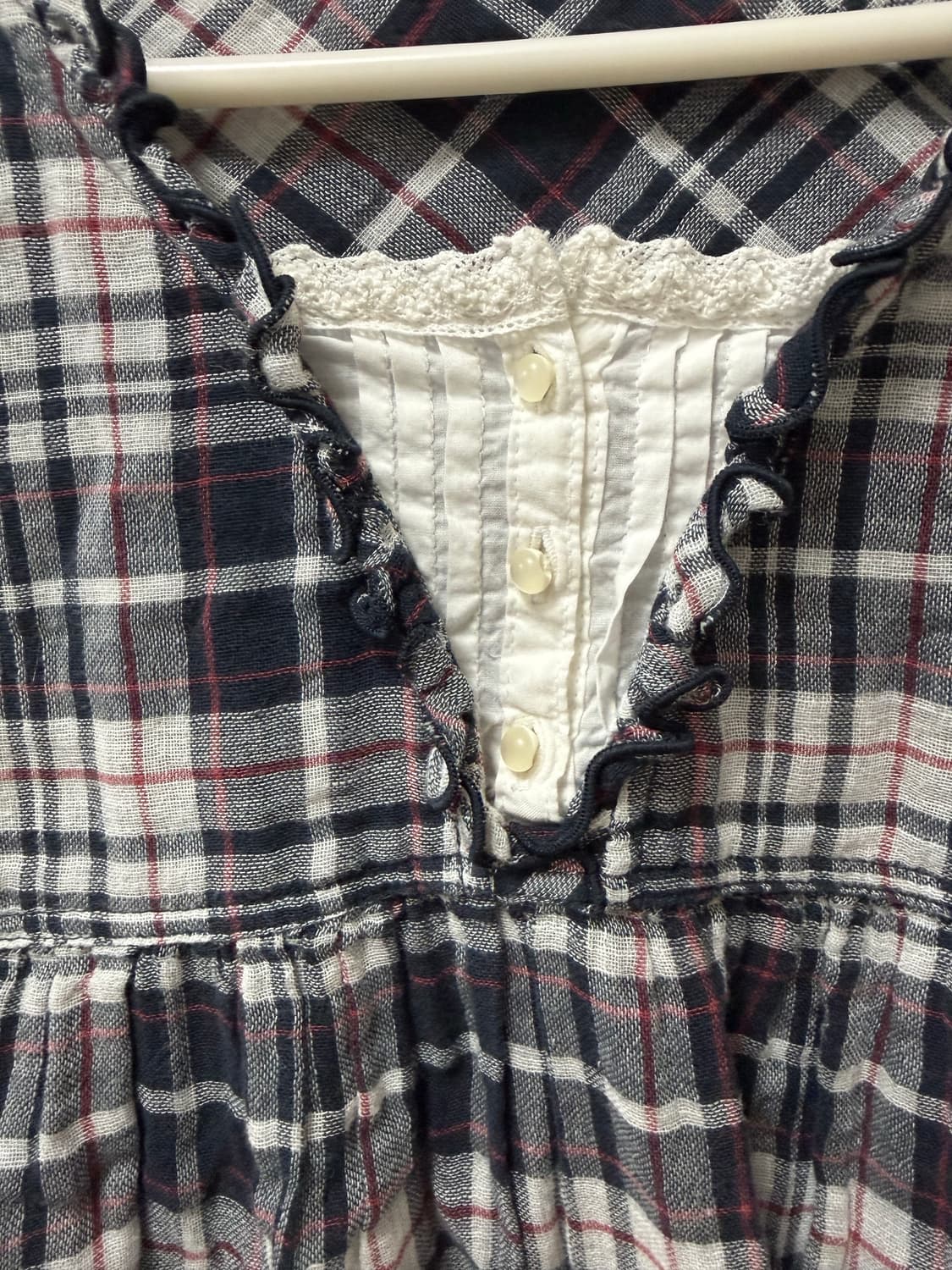 카메 빈티지 모리걸 체크 블라우스 모리노가토 카라하나 갸루 아오이 유우 상품이미지2