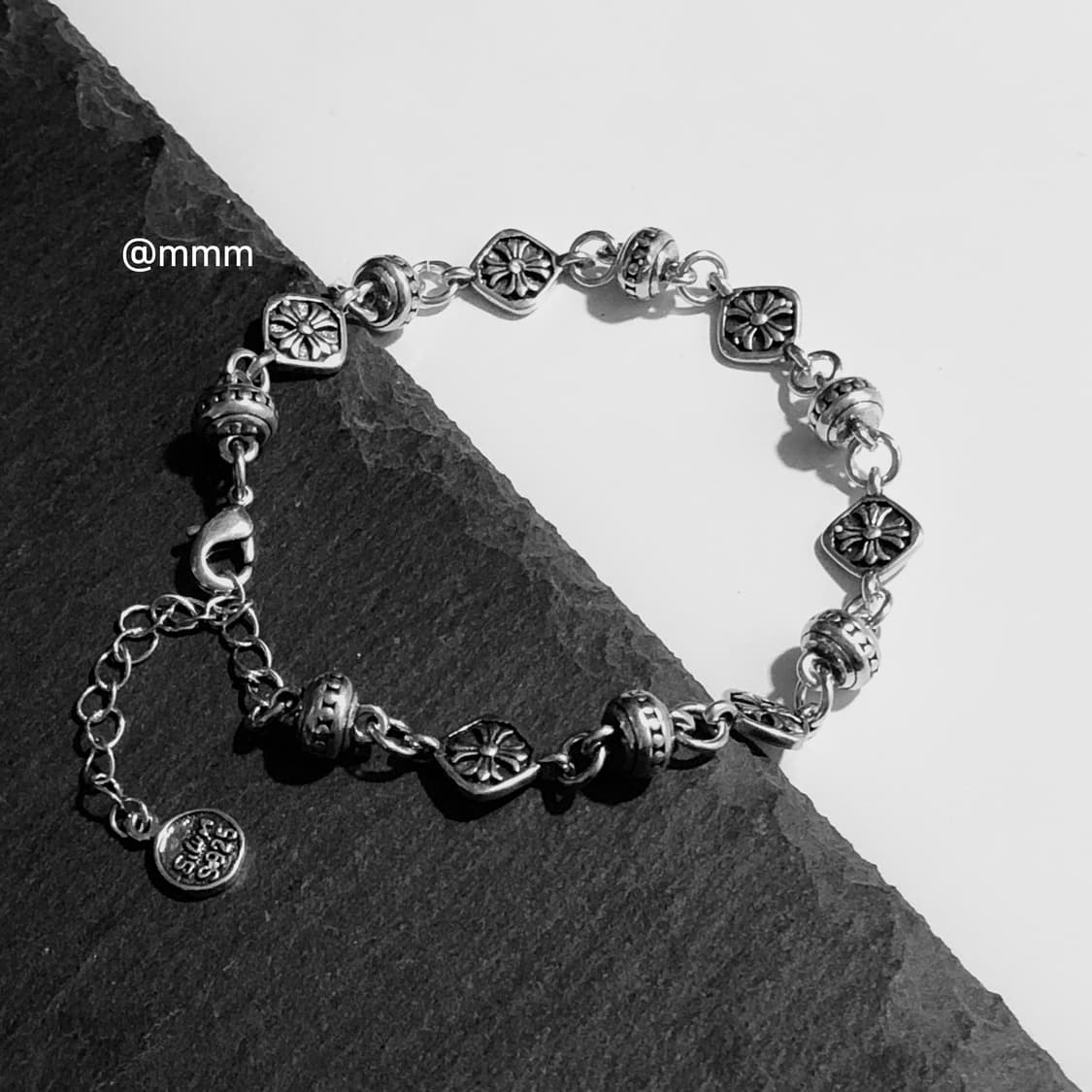 (Unisex) 크로스 크롬 체인 팔찌 상품이미지5