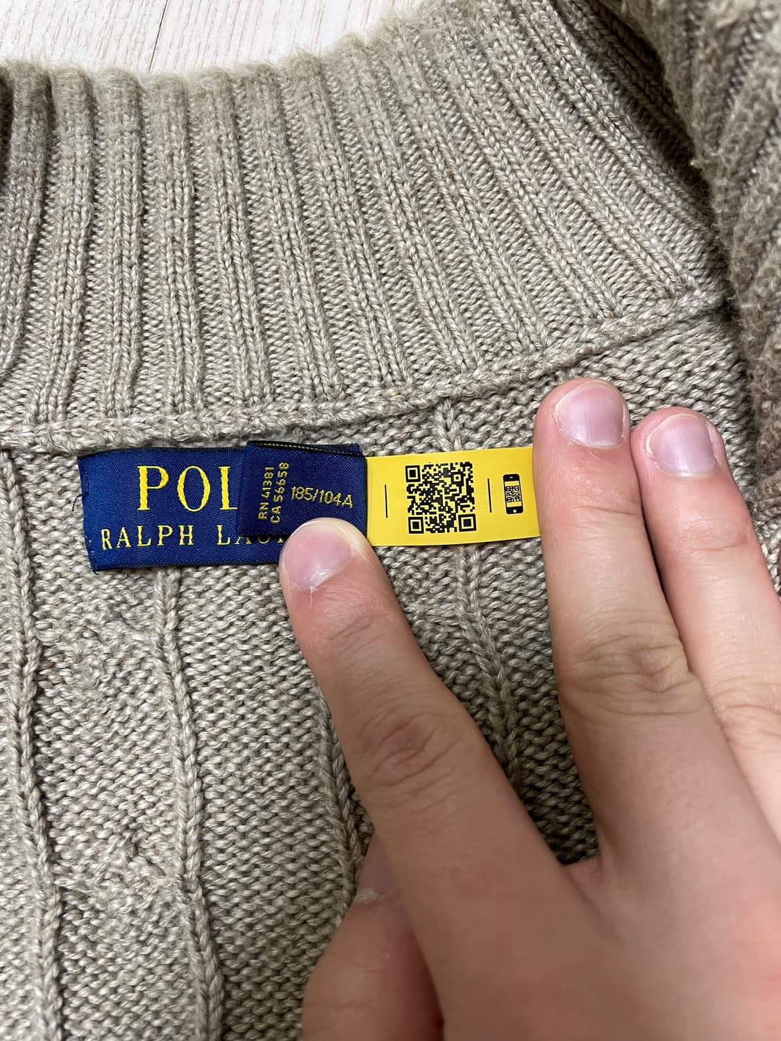 폴로 랄프로렌 꽈배기 니트집업XL(QR정품) 상품이미지4