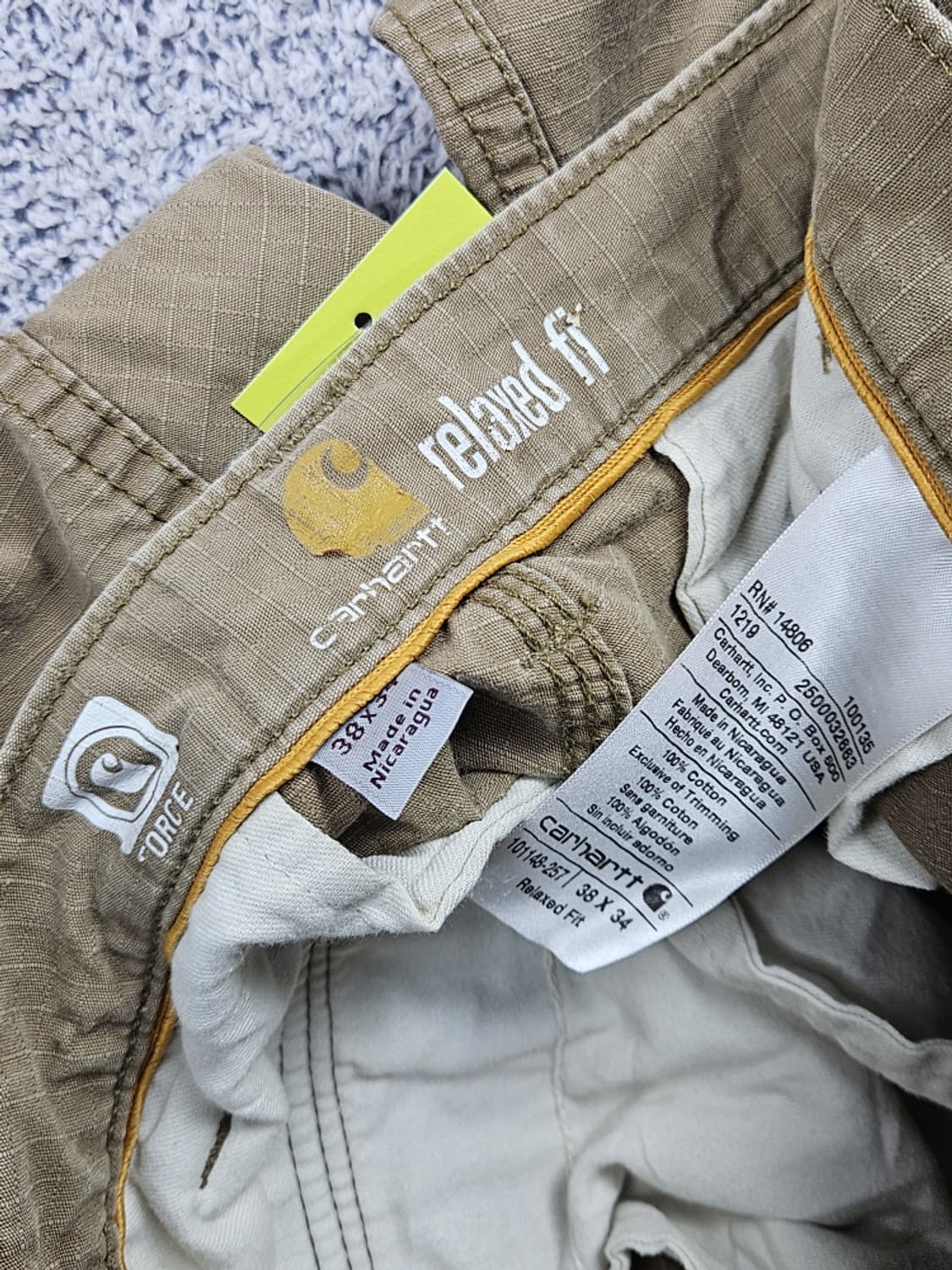 칼하트 립스탑 포켓 카고 워크 팬츠 ( 38X34 ) / 10396 상품이미지7