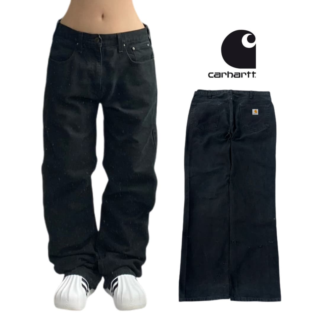 칼하트 OG 덕캔버스 페이딩 워크팬츠 블랙 상품이미지1