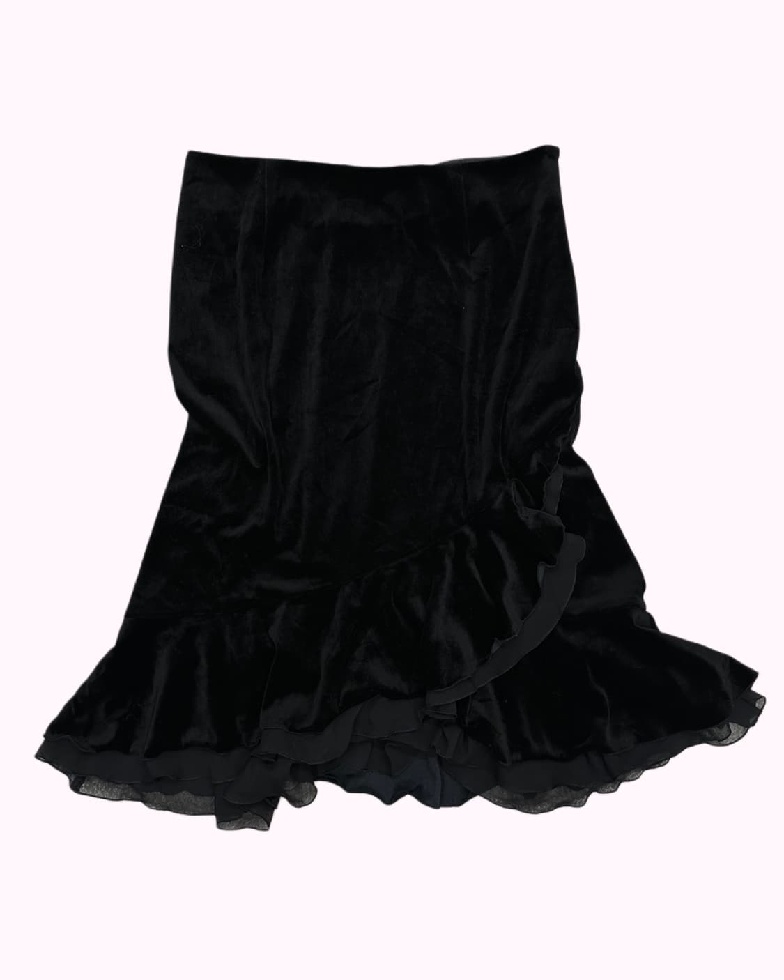 black ruffle velvet skirt 상품이미지1