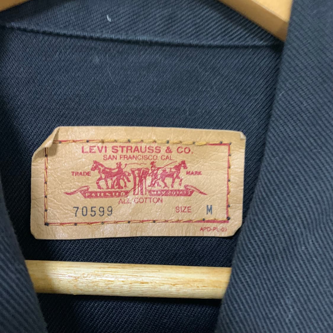 리바이스 블랙 데님 자켓 생지 빈티지 M 상품이미지9