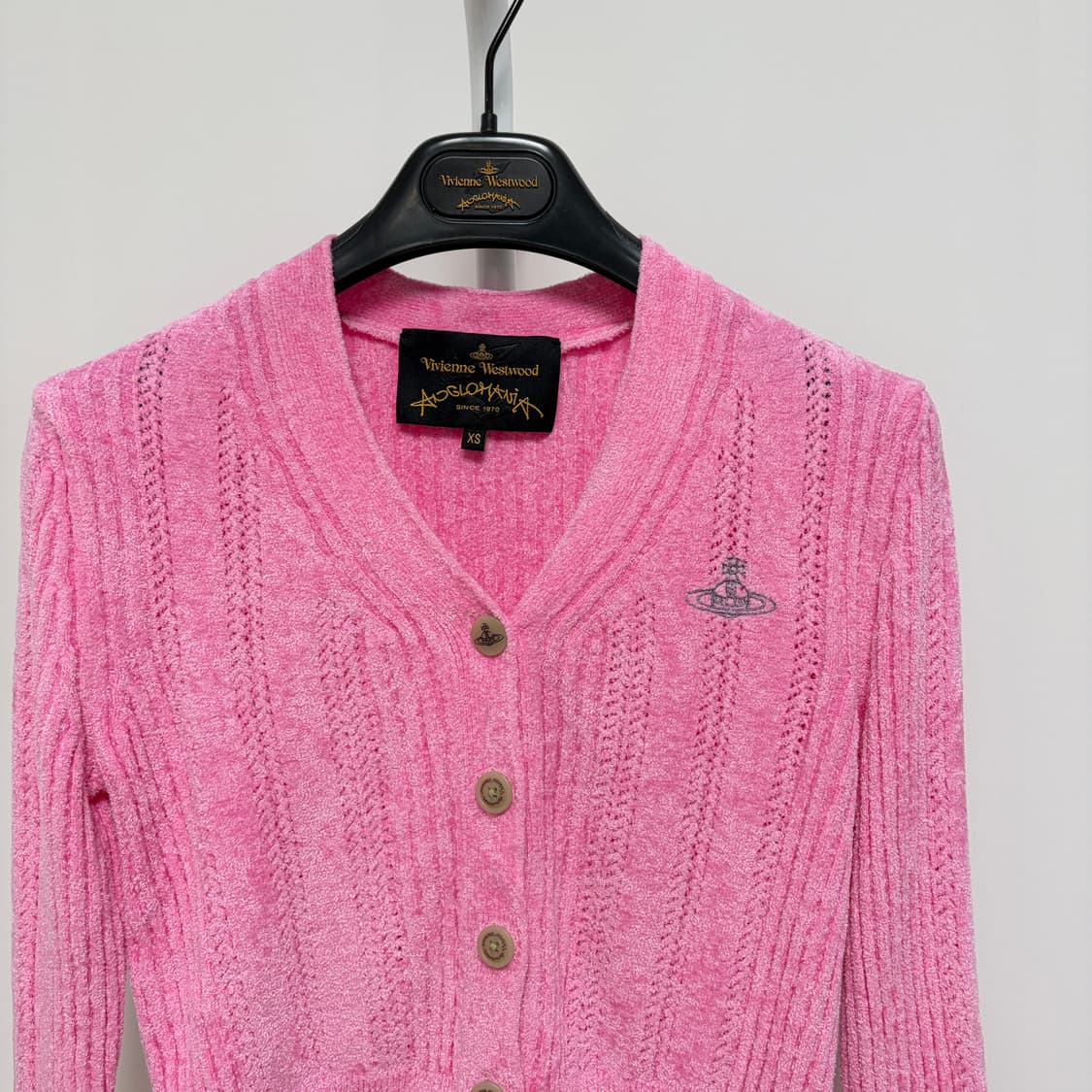 비비안웨스트우드 슬림핏 크롭 가디건-핑크 상품이미지3