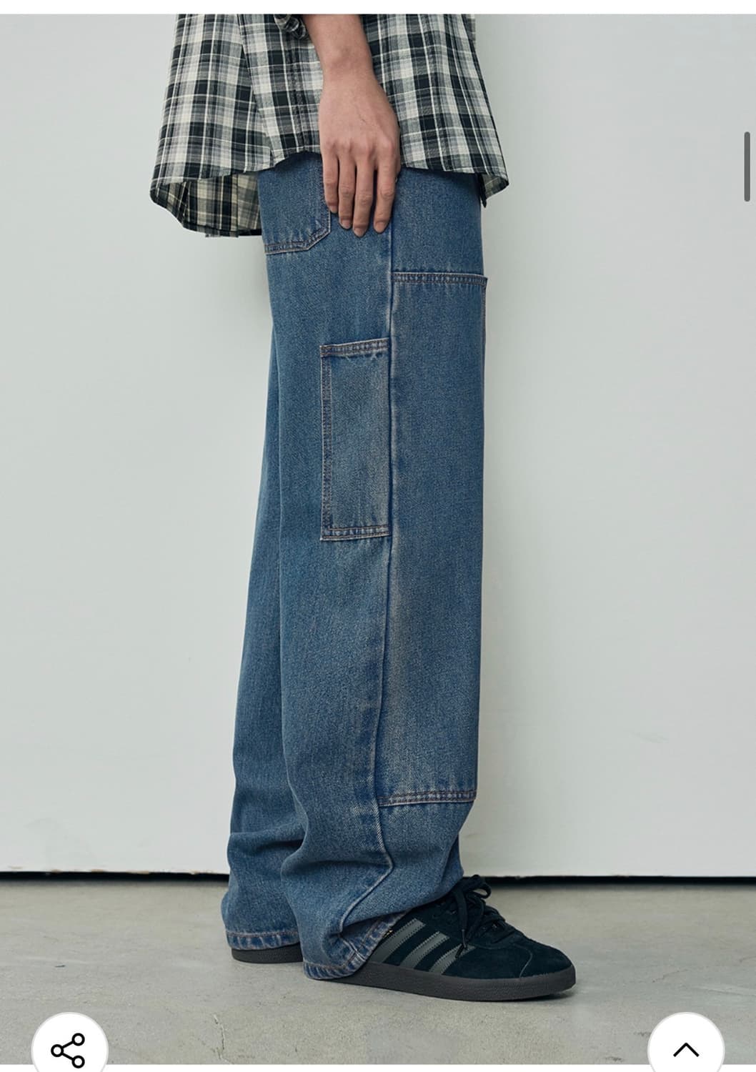 (M) 아워데이즈 패치 카펜터 세미와이드 데님 팬츠 [BLUE] 상품이미지4