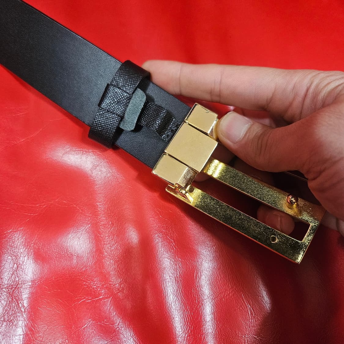 아디다스(Adidas) 골드 3선 가죽벨트 상품이미지6