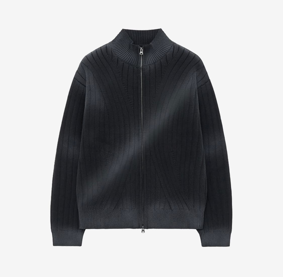 인사일런스 스프레이 워시드 집업 니트 BLACK L사이즈 상품이미지1