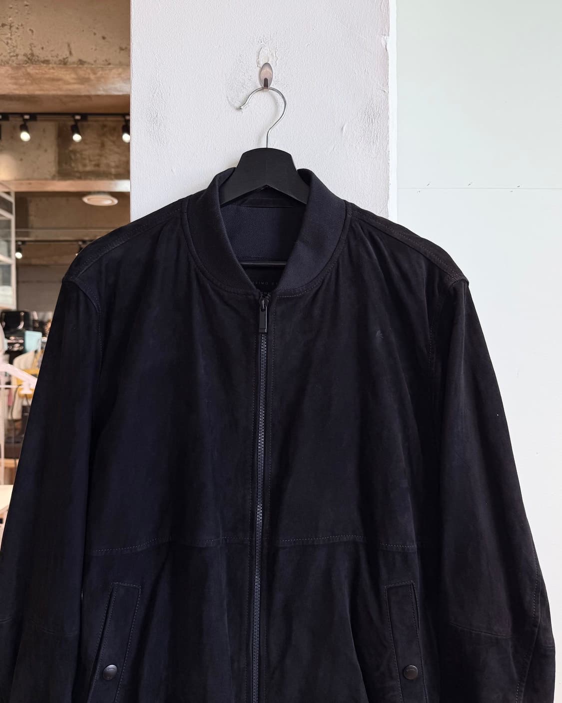 마시모 두띠 블랙 스웨이드 레더 봄버 자켓  상품이미지2