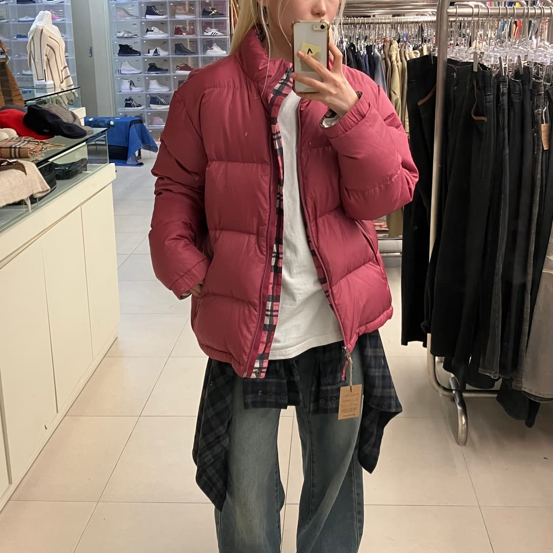 로로빈 체크/베이직 리버시블 패딩 상품이미지9