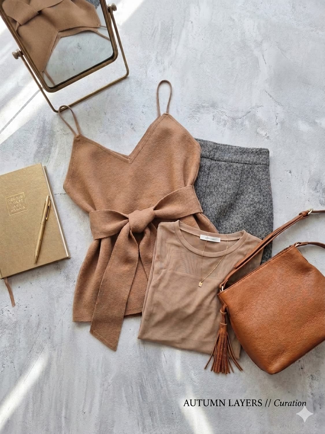 (새상품) 카멜색 울 뷔스티에 탑 상품이미지1