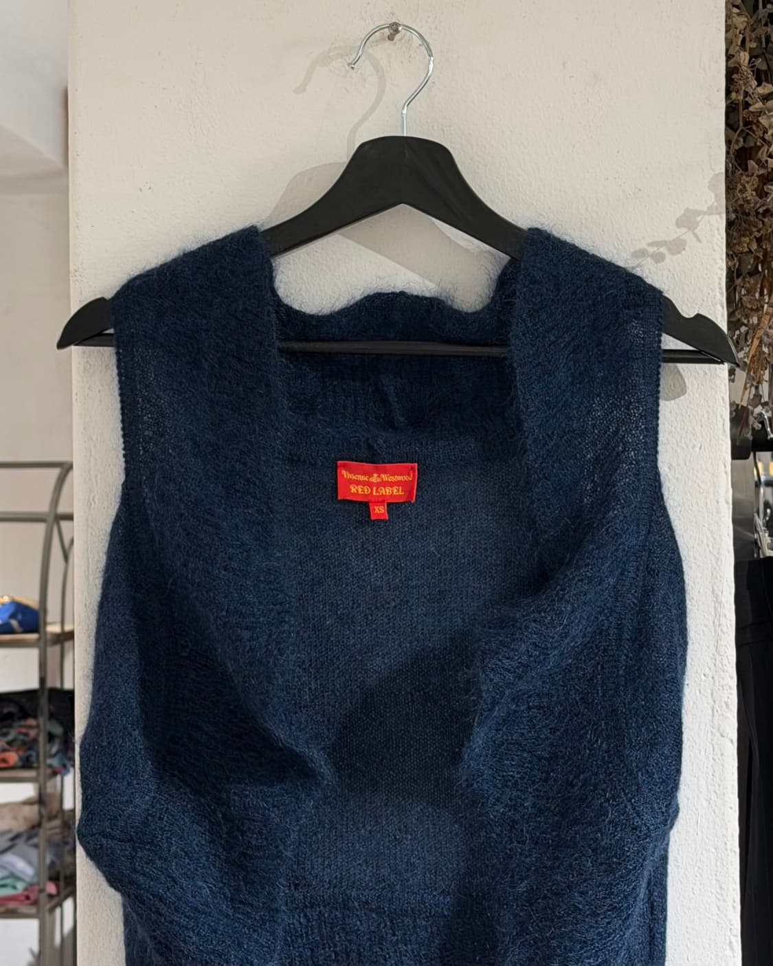 비비안 웨스트우드 블루 헤어리 슬릿 크롭 가디건 상품이미지4