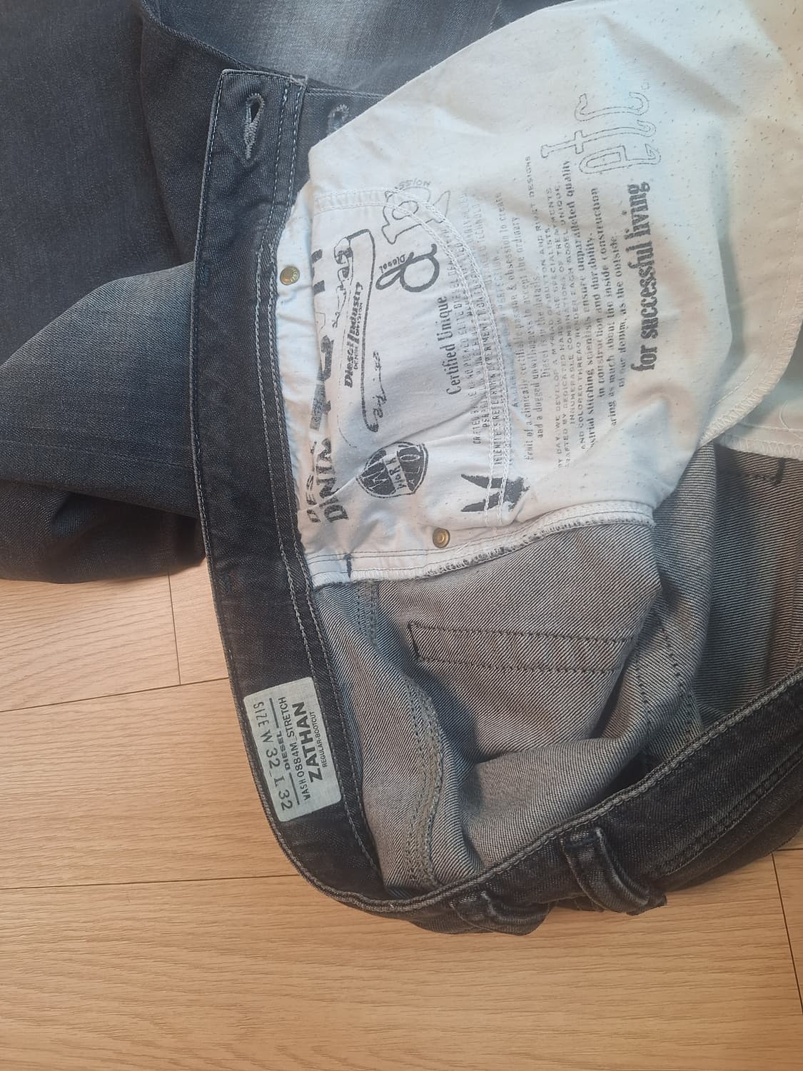 디젤 ZATHAN 블랙 워싱 청바지 W32 L32 상품이미지6