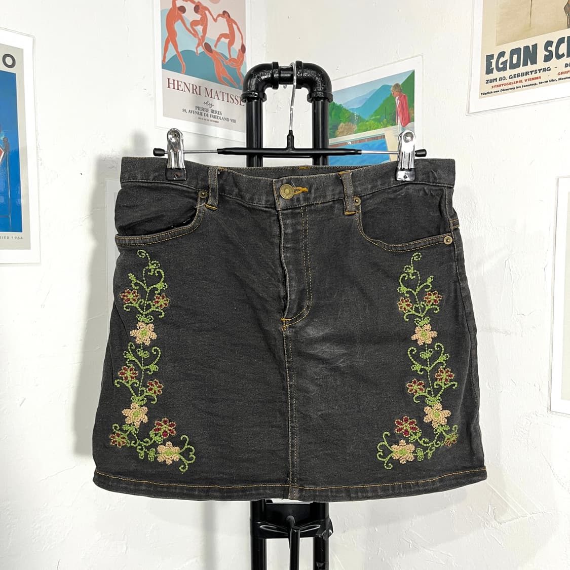 플라워 자수 미니 스커트 상품이미지1