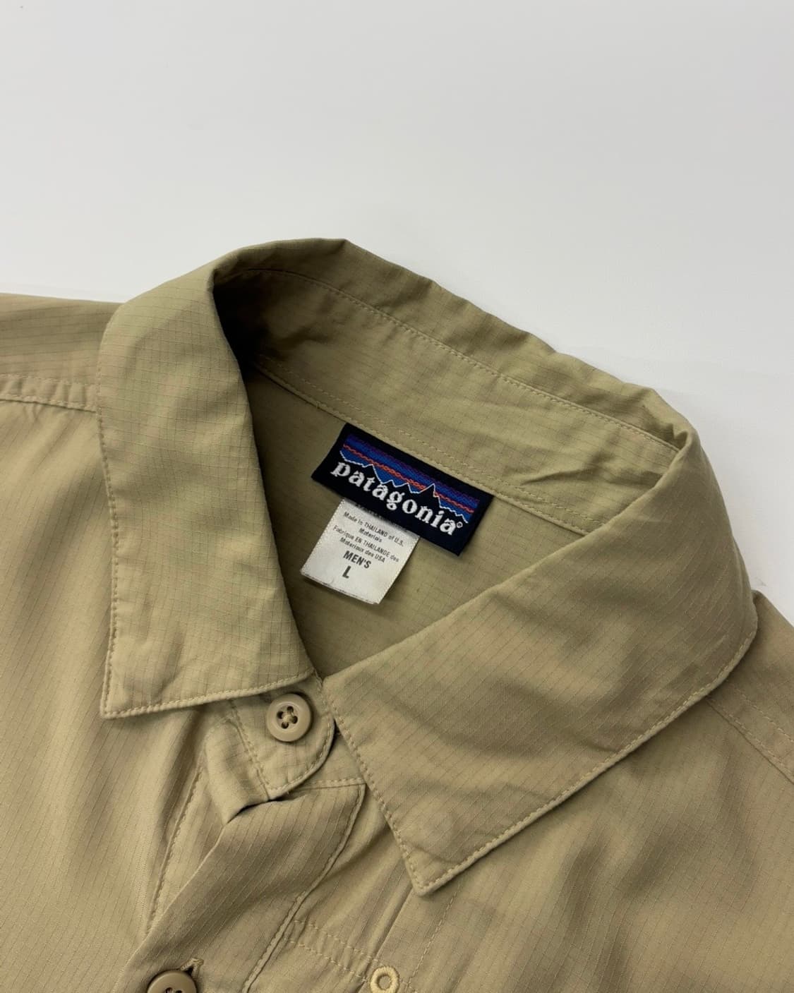 Patagonia 파타고니아 00's 립스탑 베이지컬러 버튼다운 셔츠 상품이미지3