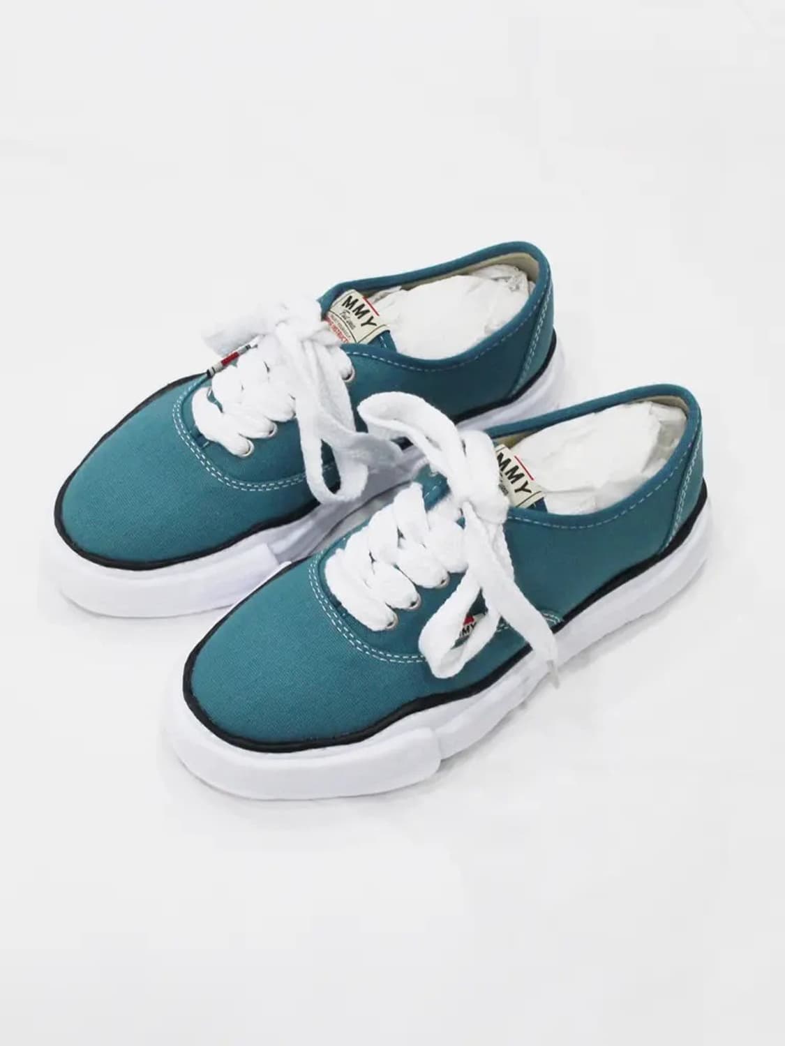 메종 미하라 야스히로 베이커 OG 솔 캔버스 로우 컷 스니커즈 블루 41 상품이미지1