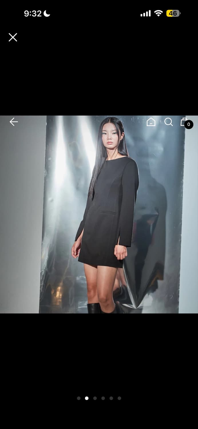 구호플러스 슬릿 디테일 미니 원피스 (블랙) 상품이미지2