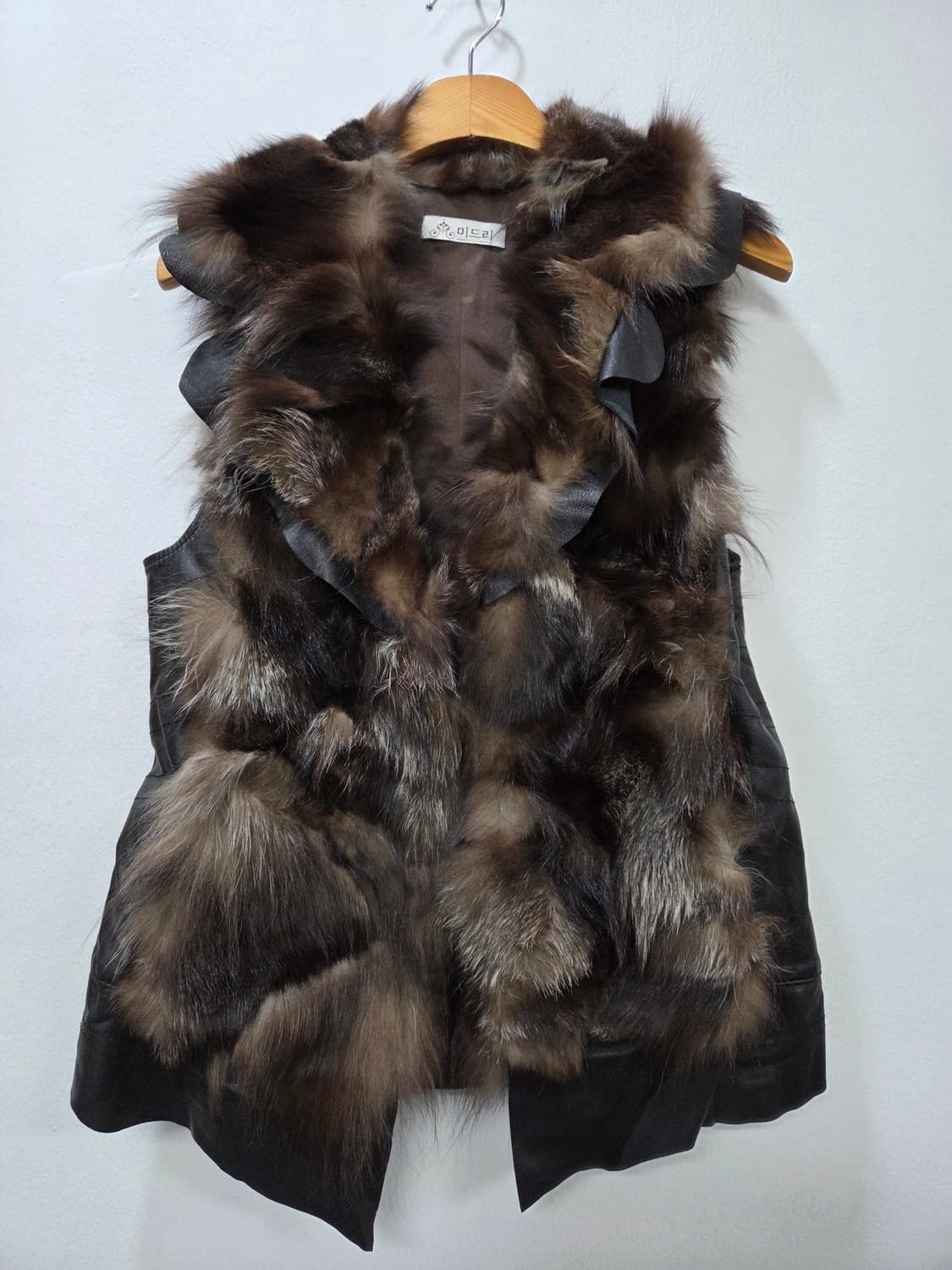 양가죽 리얼 폭스 퍼 베스트 조끼 Y2K 펑크룩 상품이미지1
