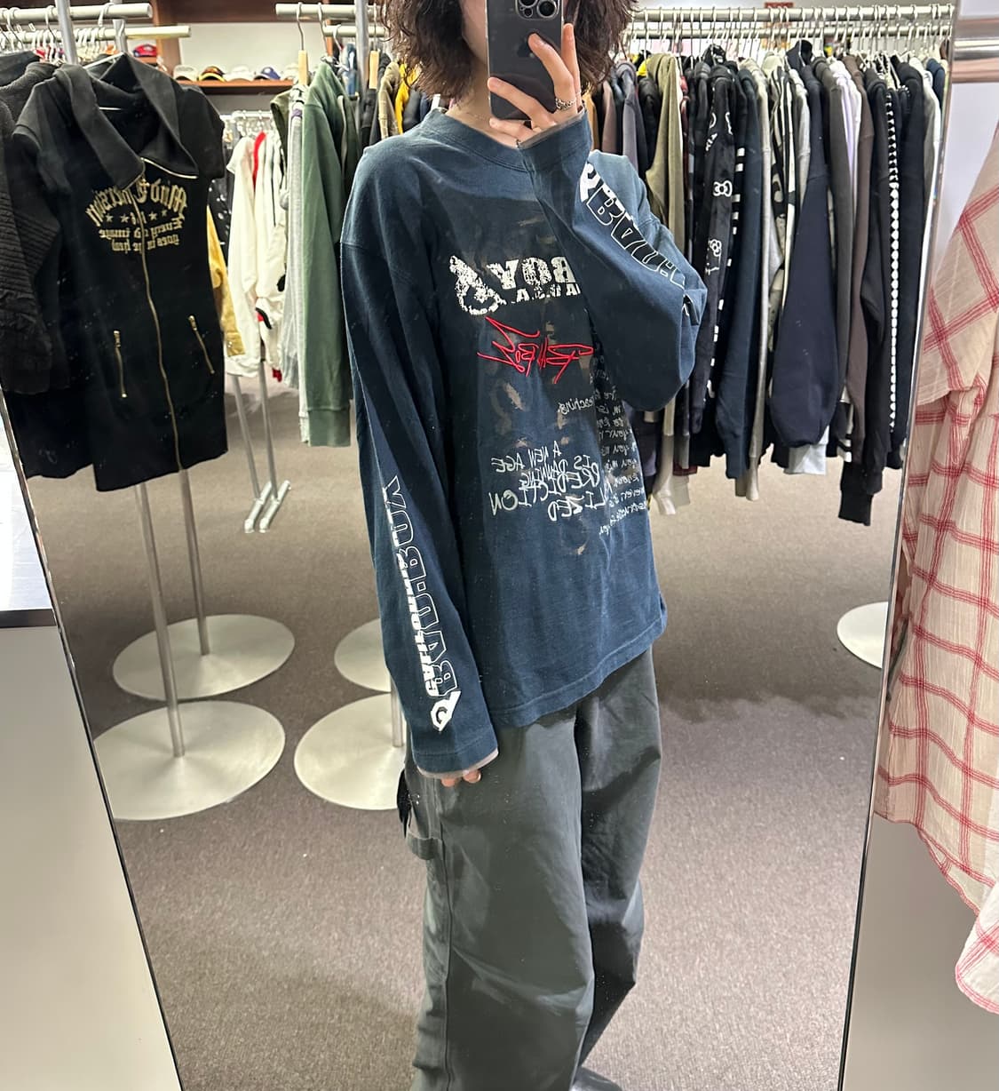 2XL)BAD BOY vintage 그래픽 자수 레이어드 롱슬리브 상품이미지2