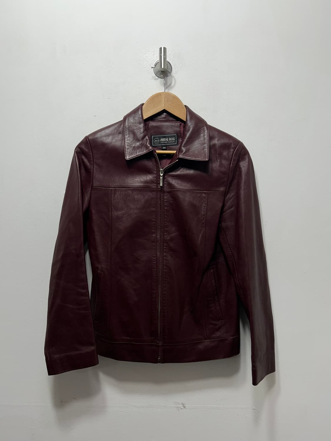 빈티지 여성 버건디 양가죽 자켓 66사이즈  상품이미지1