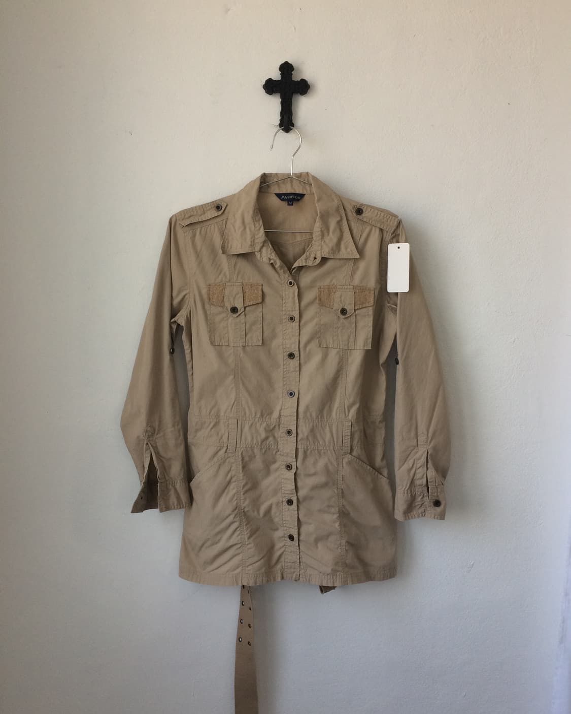Belted lace trimming pocket point jacket 상품이미지2