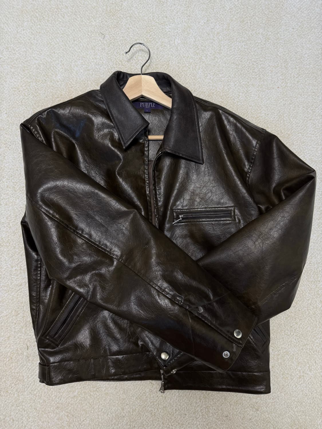 비슬로우 퍼플 레더자켓 브라운 L 상품이미지2